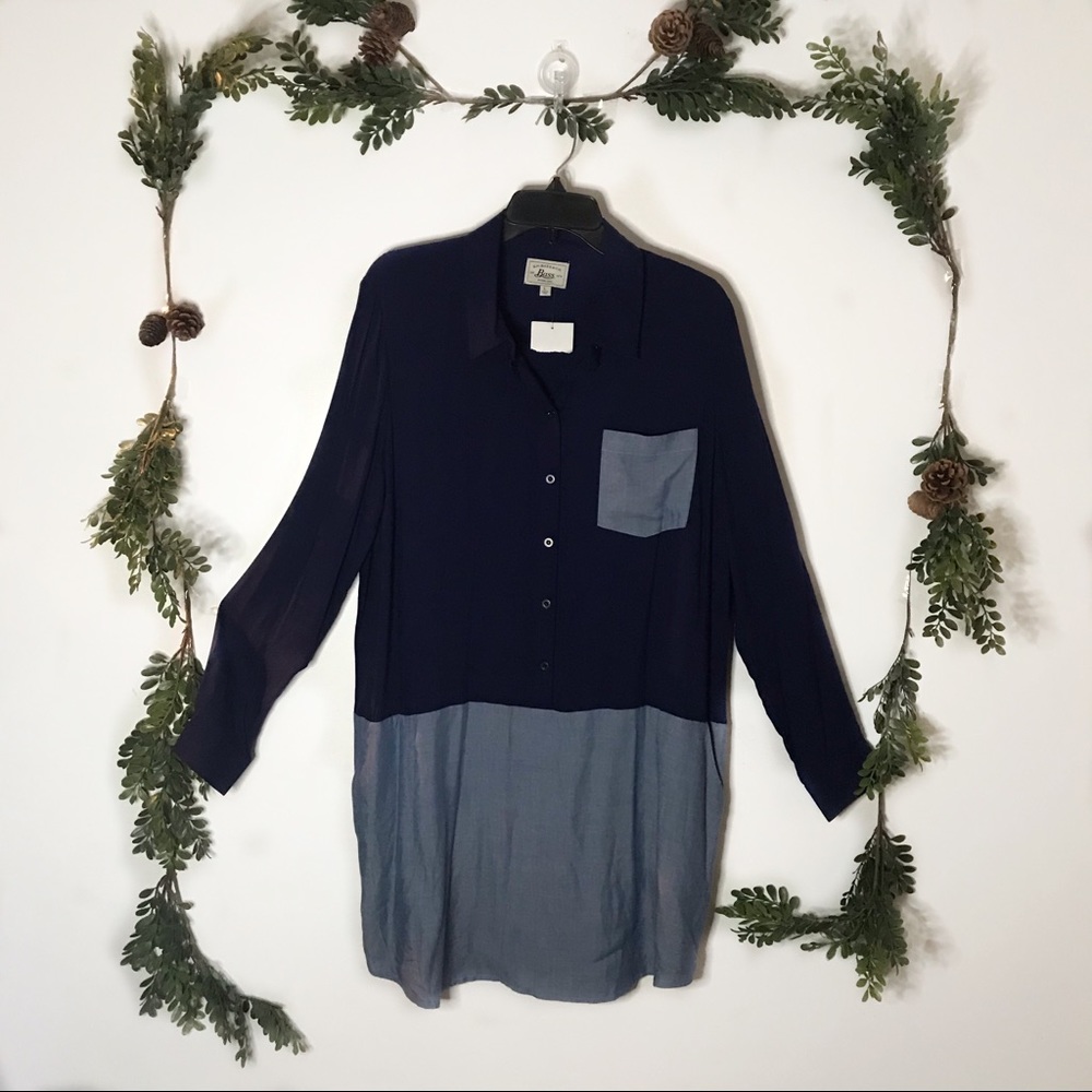 NWT BASS & CO Layered Oversized Shirt Dress
